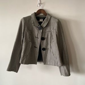 Black & white houndstooth coat